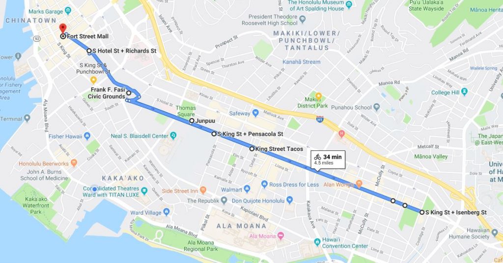 Route begins from Old Stadium Park to Downtown