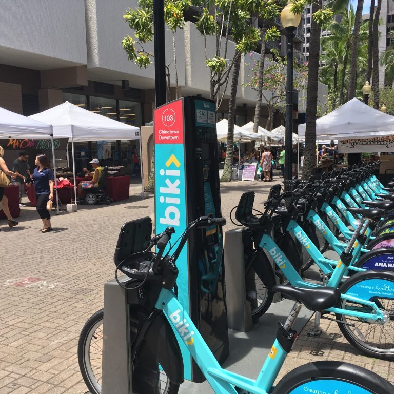 Biki Stop #103 is located by the Fort Street Open Market 